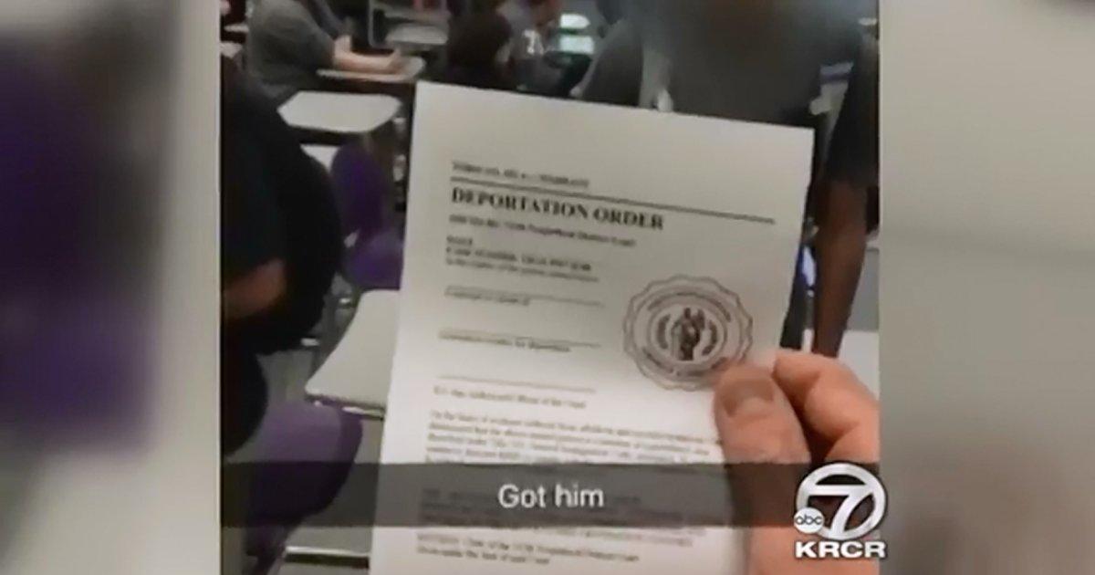Calif. student gives ‘deportation’ letters to minority classmates